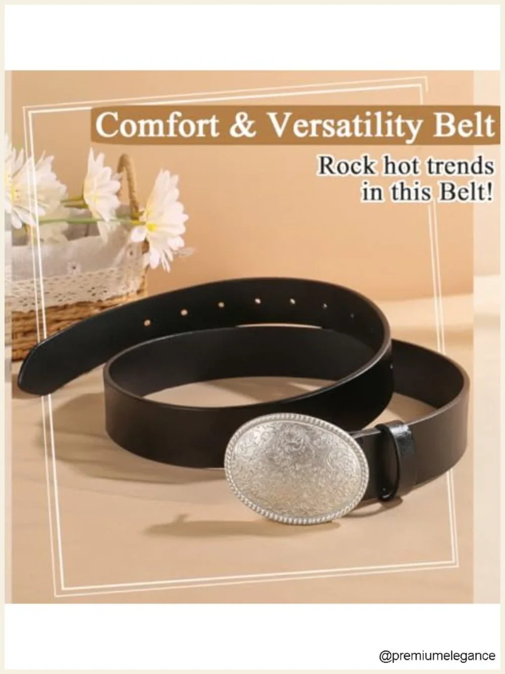 Genuine Leather Western Belt with Interchangeable Silver/Gold Buckles Punk Y2K